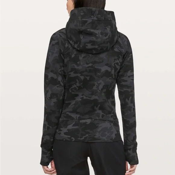 Lululemon Scuba Hoodie *Light Cotton Fleece Incognito Camo Multi Grey Size 6 - Picture 2 of 14